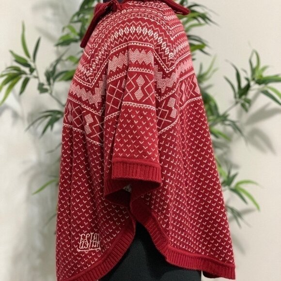 G STAR SNOW KNIT PONCHO | AZTEC PATTERNED | WARM | BOHEMIAN | BOHO - Picture 5 of 7